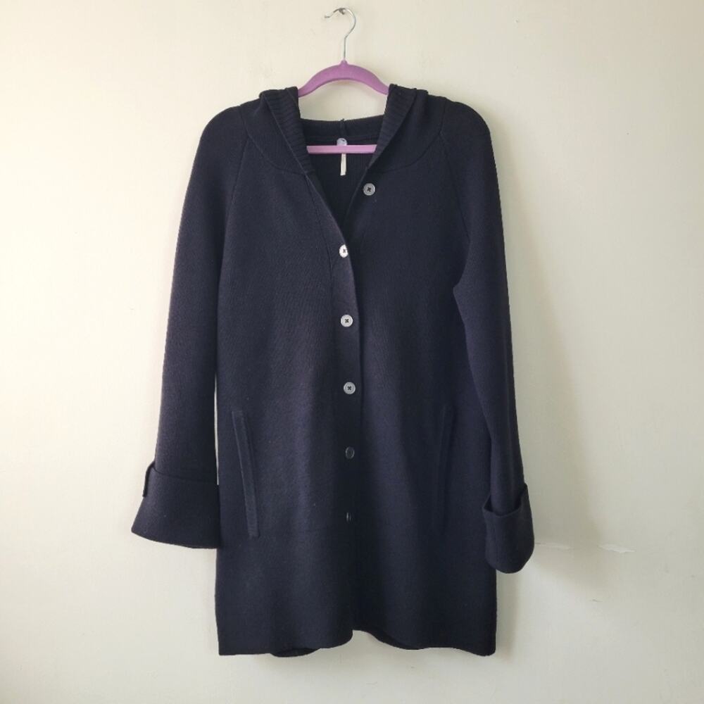 Margaret O'leary Hooded Wool Sweater Coat